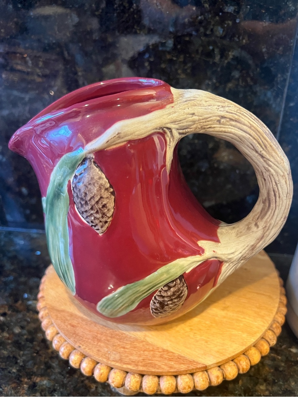 Pinecone Pitcher with Twig Handle